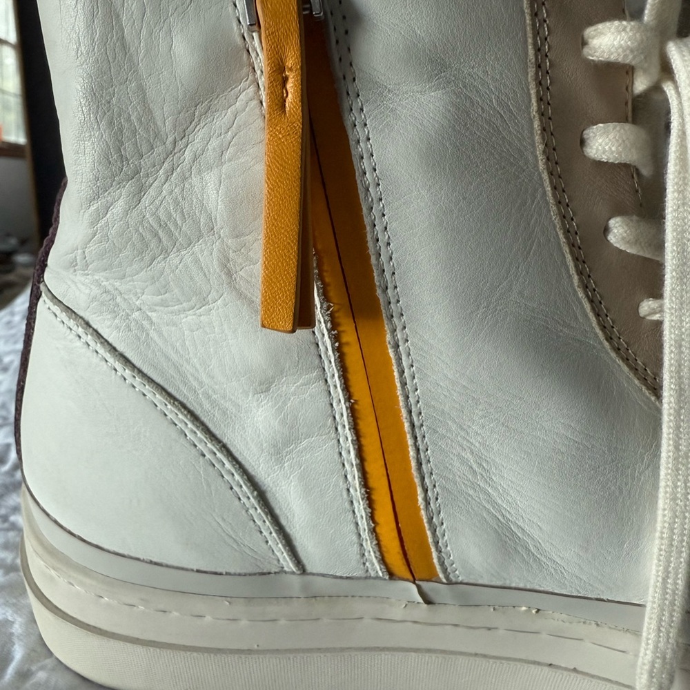 Stylish Oncept White and Tan High-Top Sneakers - Picture 4 of 11